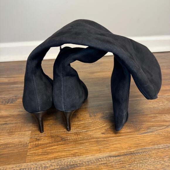 Nine West 8M WNSIRENA leather tall knee high kitten heel boots microfiber - Picture 9 of 13